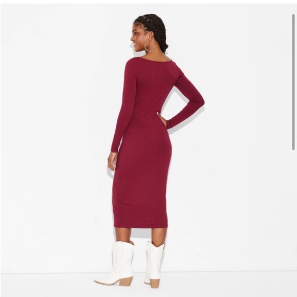 Wild Fable Red Ribbed Bodycon Maxi Dress - Picture 2 of 4